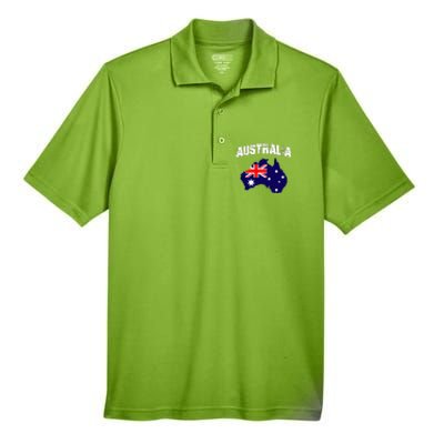 Australia Flag Gift Men's Origin Performance Piqué Polo