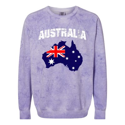 Australia Flag Gift Colorblast Crewneck Sweatshirt