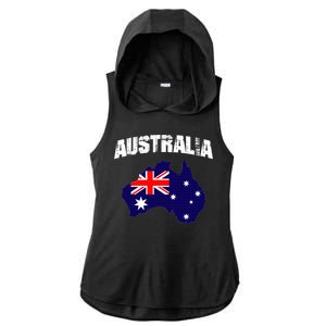 Australia Flag Gift Ladies PosiCharge Tri-Blend Wicking Draft Hoodie Tank