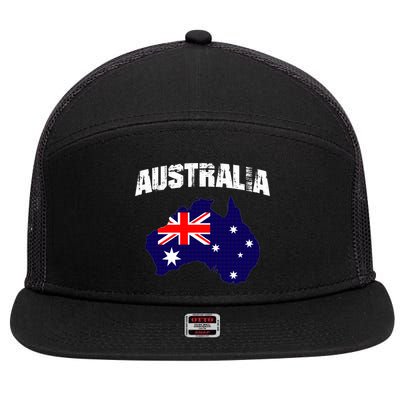 Australia Flag Gift 7 Panel Mesh Trucker Snapback Hat