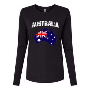 Australia Flag Gift Womens Cotton Relaxed Long Sleeve T-Shirt