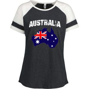 Australia Flag Gift Enza Ladies Jersey Colorblock Tee