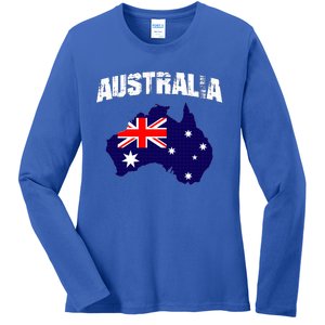 Australia Flag Gift Ladies Long Sleeve Shirt