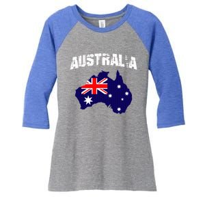 Australia Flag Gift Women's Tri-Blend 3/4-Sleeve Raglan Shirt