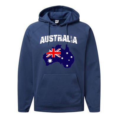 Australia Flag Gift Performance Fleece Hoodie