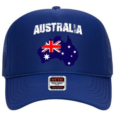 Australia Flag Gift High Crown Mesh Back Trucker Hat