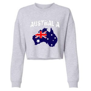 Australia Flag Gift Cropped Pullover Crew