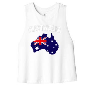 Australia Flag Gift Women's Racerback Cropped Tank