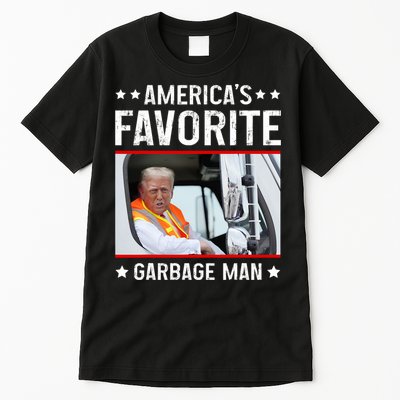 AmericaS Favorite Garbage Man Funny Trump Garbage Truck Tall T-Shirt
