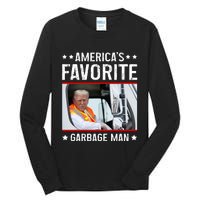 AmericaS Favorite Garbage Man Funny Trump Garbage Truck Tall Long Sleeve T-Shirt