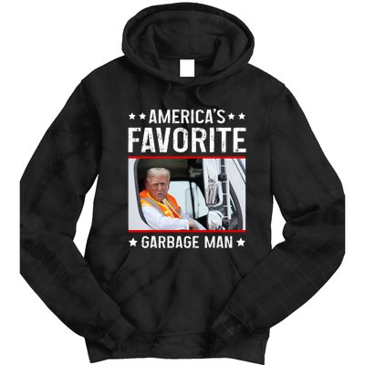 AmericaS Favorite Garbage Man Funny Trump Garbage Truck Tie Dye Hoodie