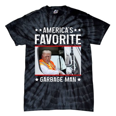 AmericaS Favorite Garbage Man Funny Trump Garbage Truck Tie-Dye T-Shirt