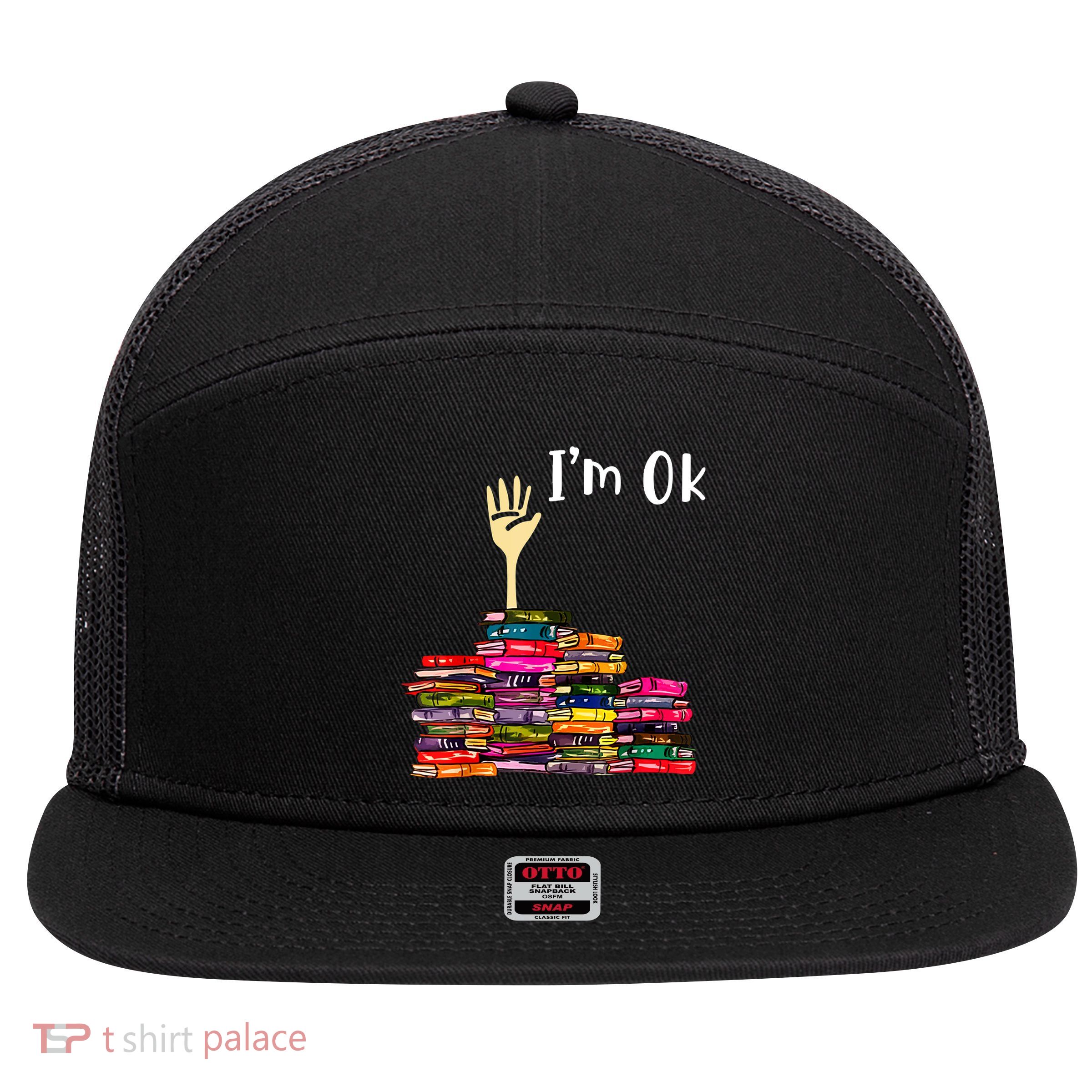 A Funny Gift For Reading Books Librarian Readers Nerd 7 Panel Mesh Trucker Snapback Hat