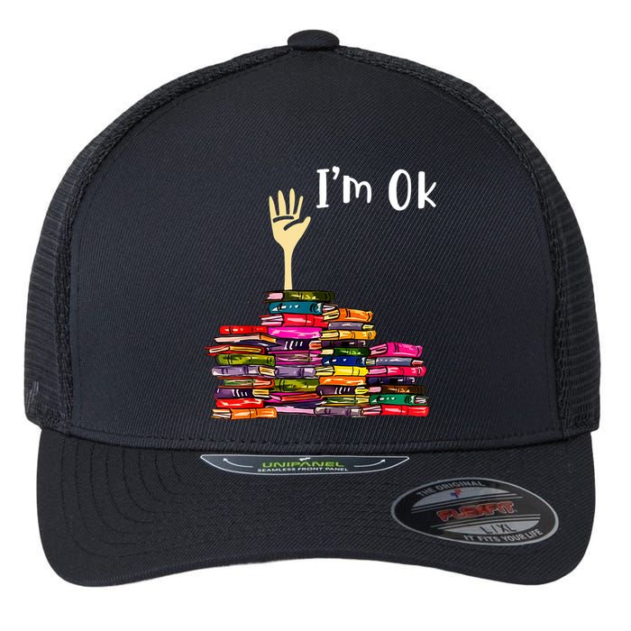 A Funny Gift For Reading Books Librarian Readers Nerd Flexfit Unipanel Trucker Cap