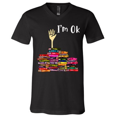 A Funny Gift For Reading Books Librarian Readers Nerd V-Neck T-Shirt