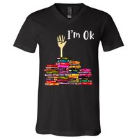 A Funny Gift For Reading Books Librarian Readers Nerd V-Neck T-Shirt