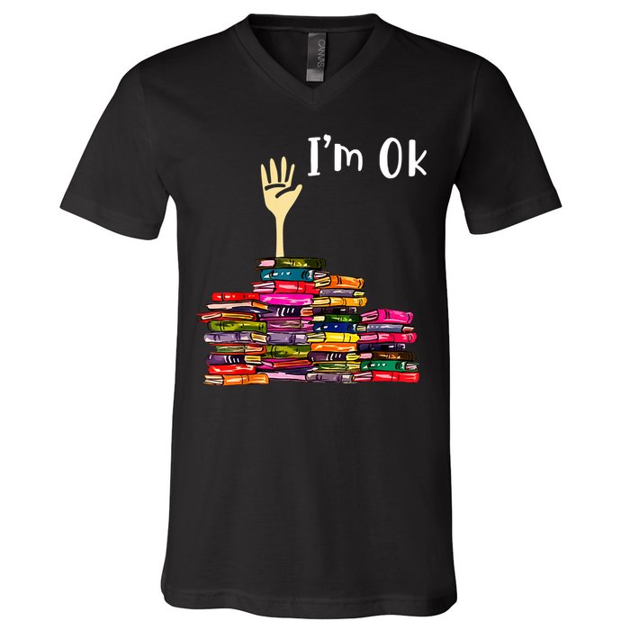 A Funny Gift For Reading Books Librarian Readers Nerd V-Neck T-Shirt