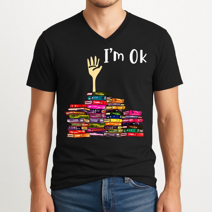 A Funny Gift For Reading Books Librarian Readers Nerd V-Neck T-Shirt
