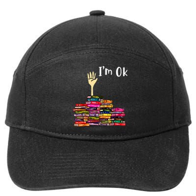 A Funny Gift For Reading Books Librarian Readers Nerd 7-Panel Snapback Hat