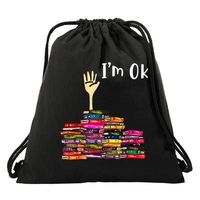 A Funny Gift For Reading Books Librarian Readers Nerd Drawstring Bag
