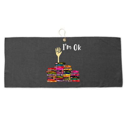 A Funny Gift For Reading Books Librarian Readers Nerd Large Microfiber Waffle Golf Towel