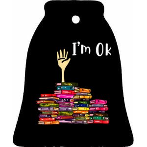 A Funny Gift For Reading Books Librarian Readers Nerd Ceramic Bell Ornament