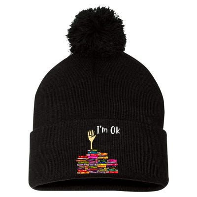 A Funny Gift For Reading Books Librarian Readers Nerd Pom Pom 12in Knit Beanie