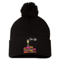 A Funny Gift For Reading Books Librarian Readers Nerd Pom Pom 12in Knit Beanie