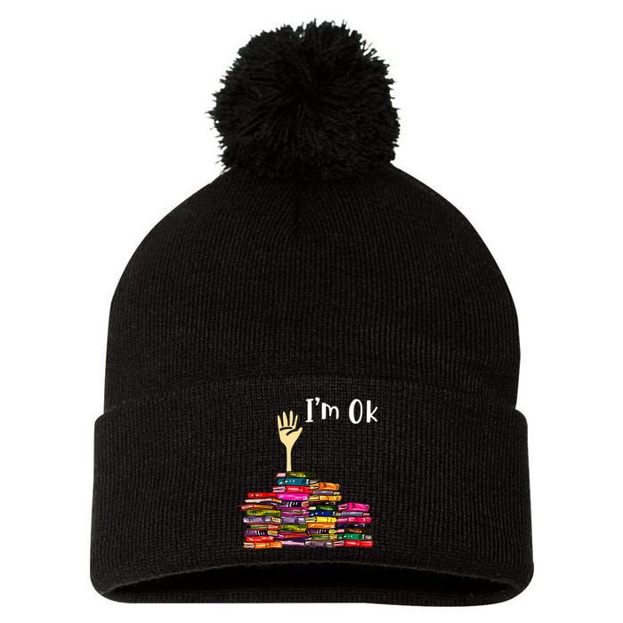 A Funny Gift For Reading Books Librarian Readers Nerd Pom Pom 12in Knit Beanie