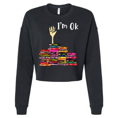 A Funny Gift For Reading Books Librarian Readers Nerd Cropped Pullover Crew