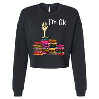 A Funny Gift For Reading Books Librarian Readers Nerd Cropped Pullover Crew