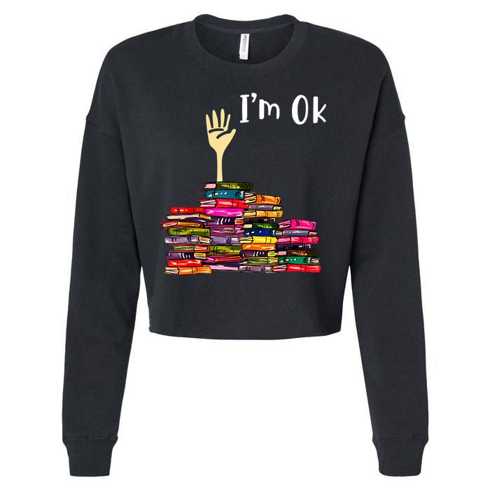A Funny Gift For Reading Books Librarian Readers Nerd Cropped Pullover Crew
