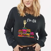 A Funny Gift For Reading Books Librarian Readers Nerd Cropped Pullover Crew