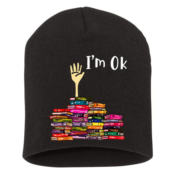 A Funny Gift For Reading Books Librarian Readers Nerd Short Acrylic Beanie