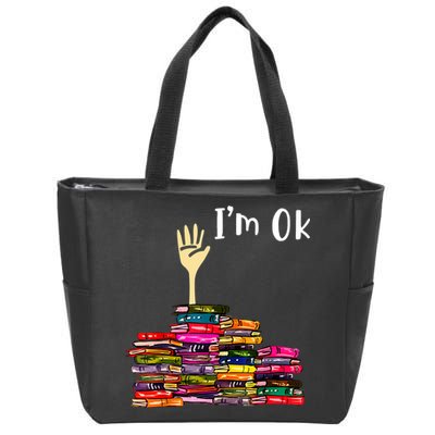 A Funny Gift For Reading Books Librarian Readers Nerd Zip Tote Bag