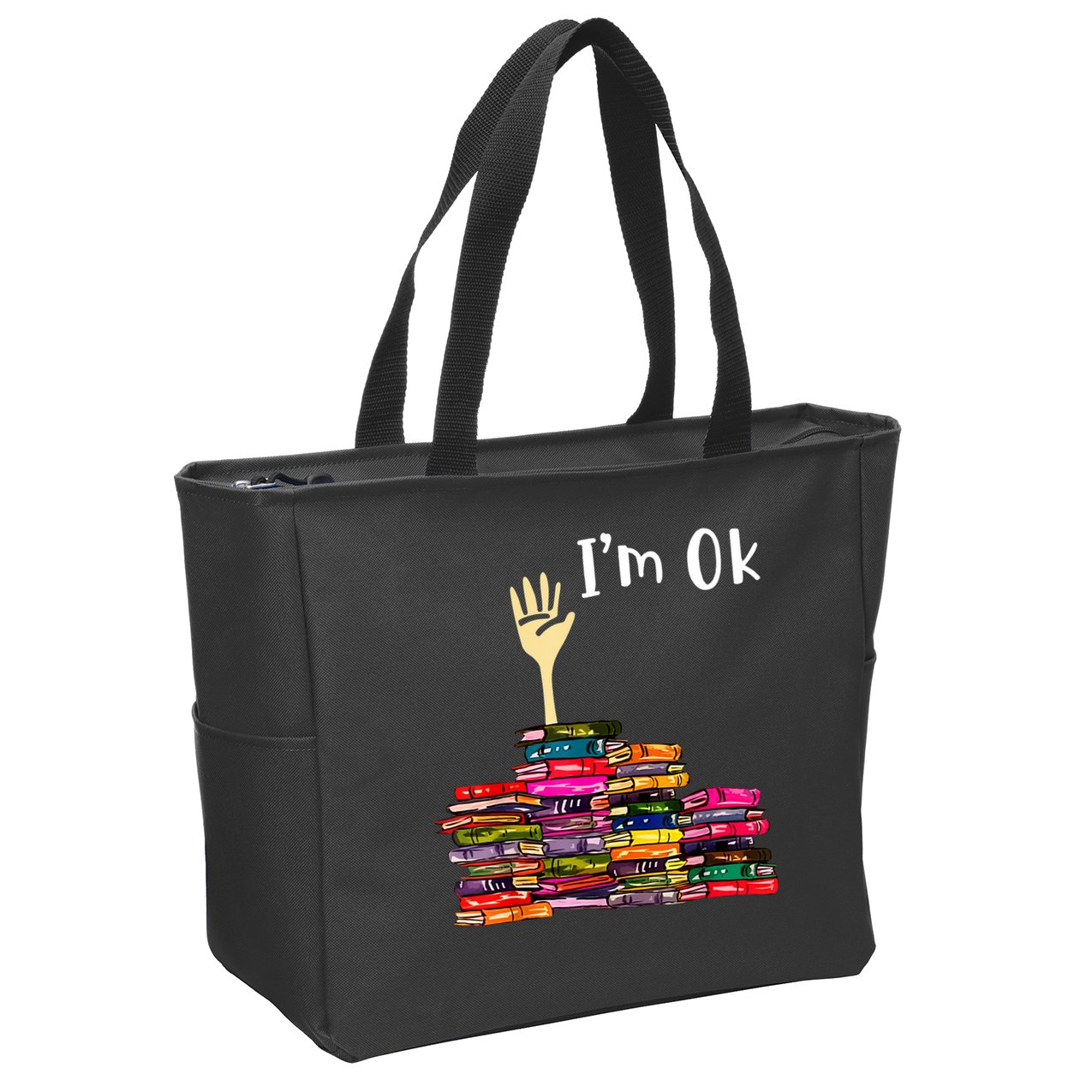 A Funny Gift For Reading Books Librarian Readers Nerd Zip Tote Bag