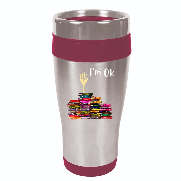 A Funny Gift For Reading Books Librarian Readers Nerd 16oz Travel Tumbler