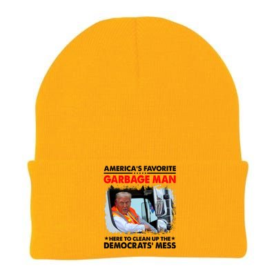 Americas Favorite Garbage Man Here To Clean Up The Democrats Mess Trump 2024 Knit Cap Winter Beanie