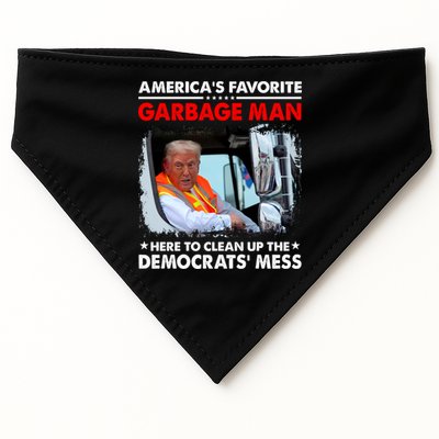 Americas Favorite Garbage Man Here To Clean Up The Democrats Mess Trump 2024 USA-Made Doggie Bandana