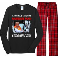 Americas Favorite Garbage Man Here To Clean Up The Democrats Mess Trump 2024 Long Sleeve Pajama Set