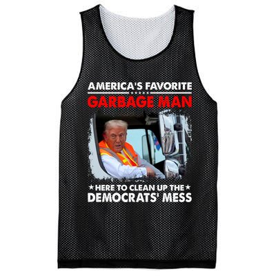 Americas Favorite Garbage Man Here To Clean Up The Democrats Mess Trump 2024 Mesh Reversible Basketball Jersey Tank