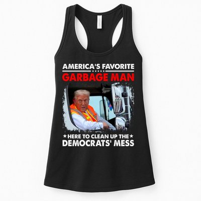Americas Favorite Garbage Man Here To Clean Up The Democrats Mess Trump 2024 Womens Tank Top