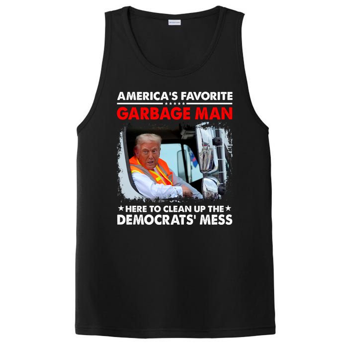 Americas Favorite Garbage Man Here To Clean Up The Democrats Mess Trump 2024 PosiCharge Competitor Tank