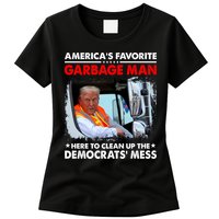 Americas Favorite Garbage Man Here To Clean Up The Democrats Mess Trump 2024 Womens T-Shirt