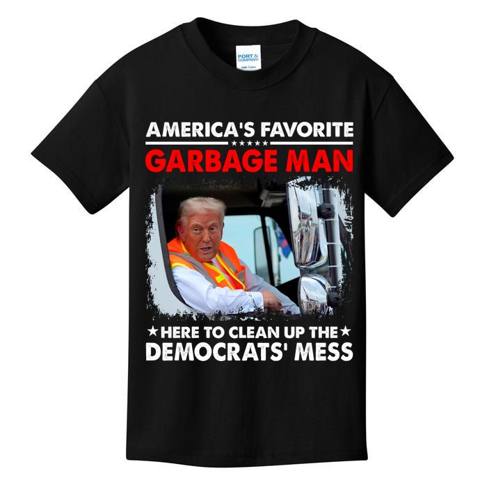 Americas Favorite Garbage Man Here To Clean Up The Democrats Mess Trump 2024 Kids T-Shirt