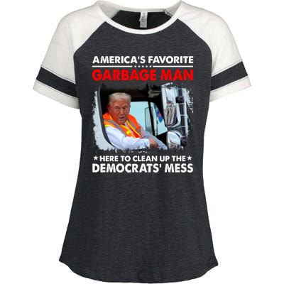 Americas Favorite Garbage Man Here To Clean Up The Democrats Mess Trump 2024 Enza Ladies Jersey Colorblock Tee