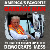 Americas Favorite Garbage Man Here To Clean Up The Democrats Mess Trump 2024 Cotton Canvas Backpack