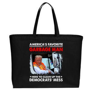 Americas Favorite Garbage Man Here To Clean Up The Democrats Mess Trump 2024 Cotton Canvas Jumbo Tote