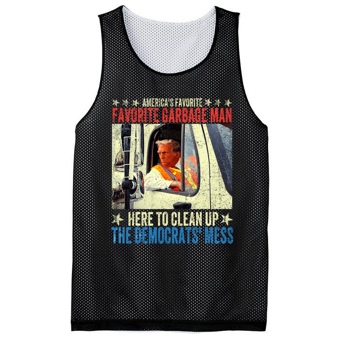 AmericaS Favorite Garbage Man Trump Rides In Garbage Truck Mesh Reversible Basketball Jersey Tank