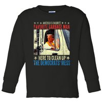 AmericaS Favorite Garbage Man Trump Rides In Garbage Truck Toddler Long Sleeve Shirt